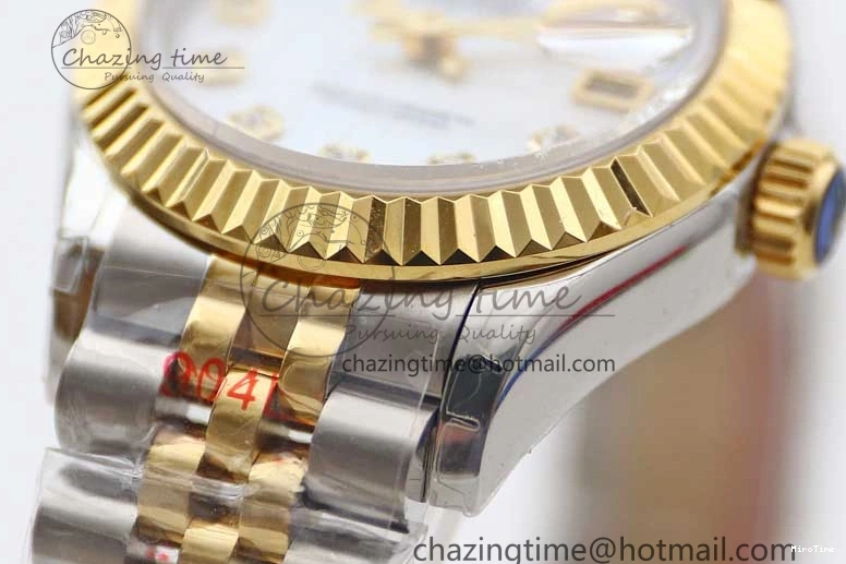 MiroTime 0105 Datejust 28mm 279179 SS YG TWF Best Edition White Diamonds Markers Dial on SS YG Jubilee Bracelet NH SunProtective 2144